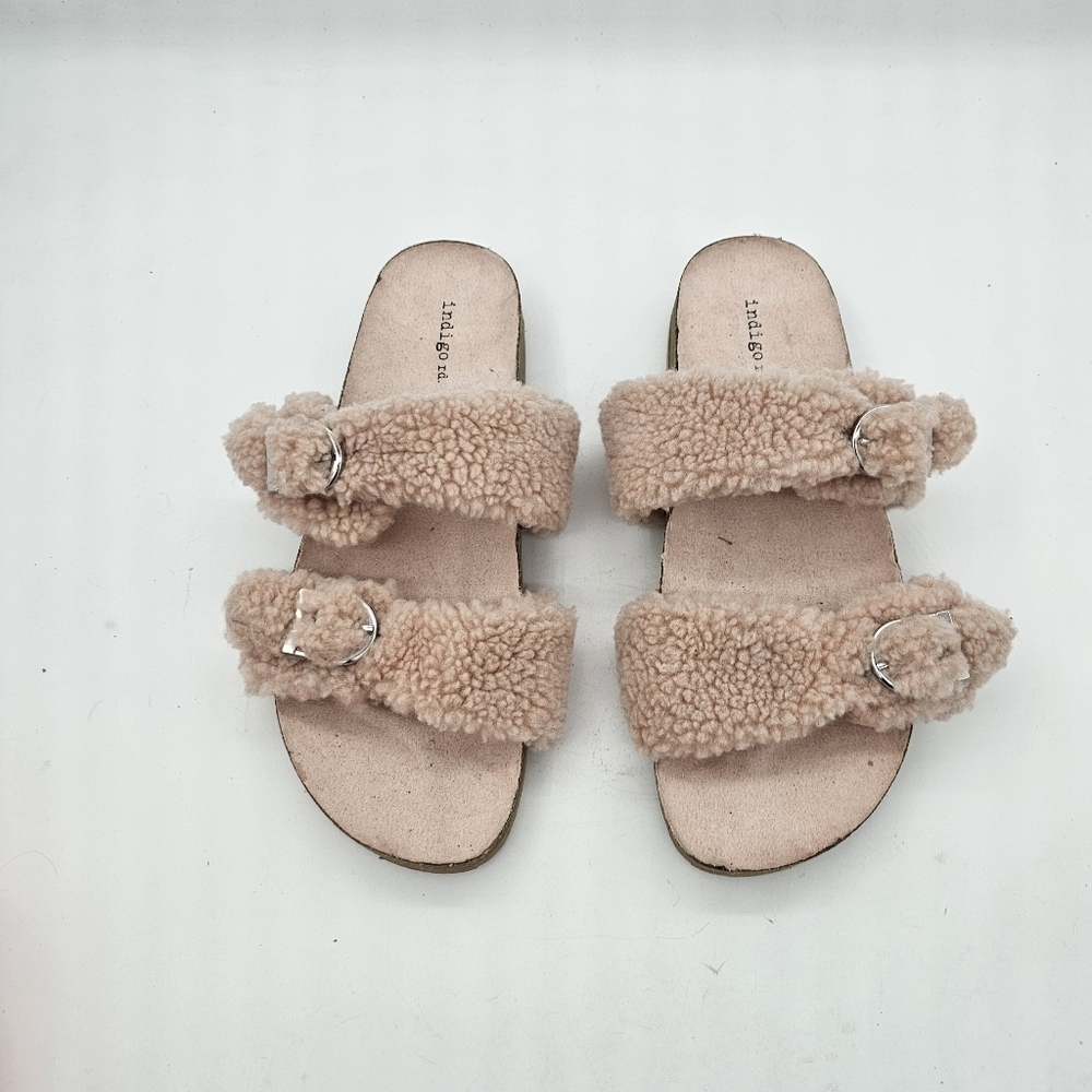 NWOB Indigo Rd Sally2 Womens Pink Faux Fur Slip On Slides Sandals Shoe Size 10 - Picture 7 of 10